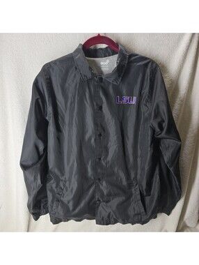 Unisex LSU Large 14-16 Snaps  Windbreaker Insulated Rain Coat Jacket With Pocket
